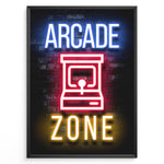 Load image into Gallery viewer, Arcade Zone gaming plakat | Retro neon-design med arkademaskine og farverige lys – perfekt til gamerhjørnet
