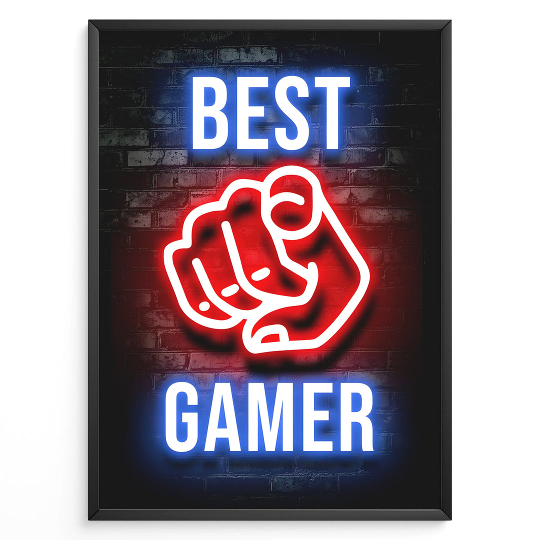 Best Gamer gaming plakat | Neon hånd peger mod dig mens du spiller Valorant