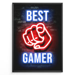 Load image into Gallery viewer, Best Gamer gaming plakat | Neon hånd peger mod dig mens du spiller Valorant
