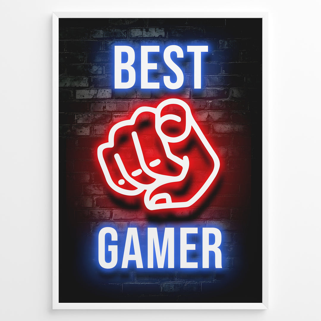 Best Gamer gaming plakat | Neon hånd peger mod dig mens du spiller Valorant