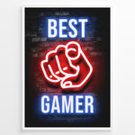 Load image into Gallery viewer, Best Gamer gaming plakat | Neon hånd peger mod dig mens du spiller Valorant
