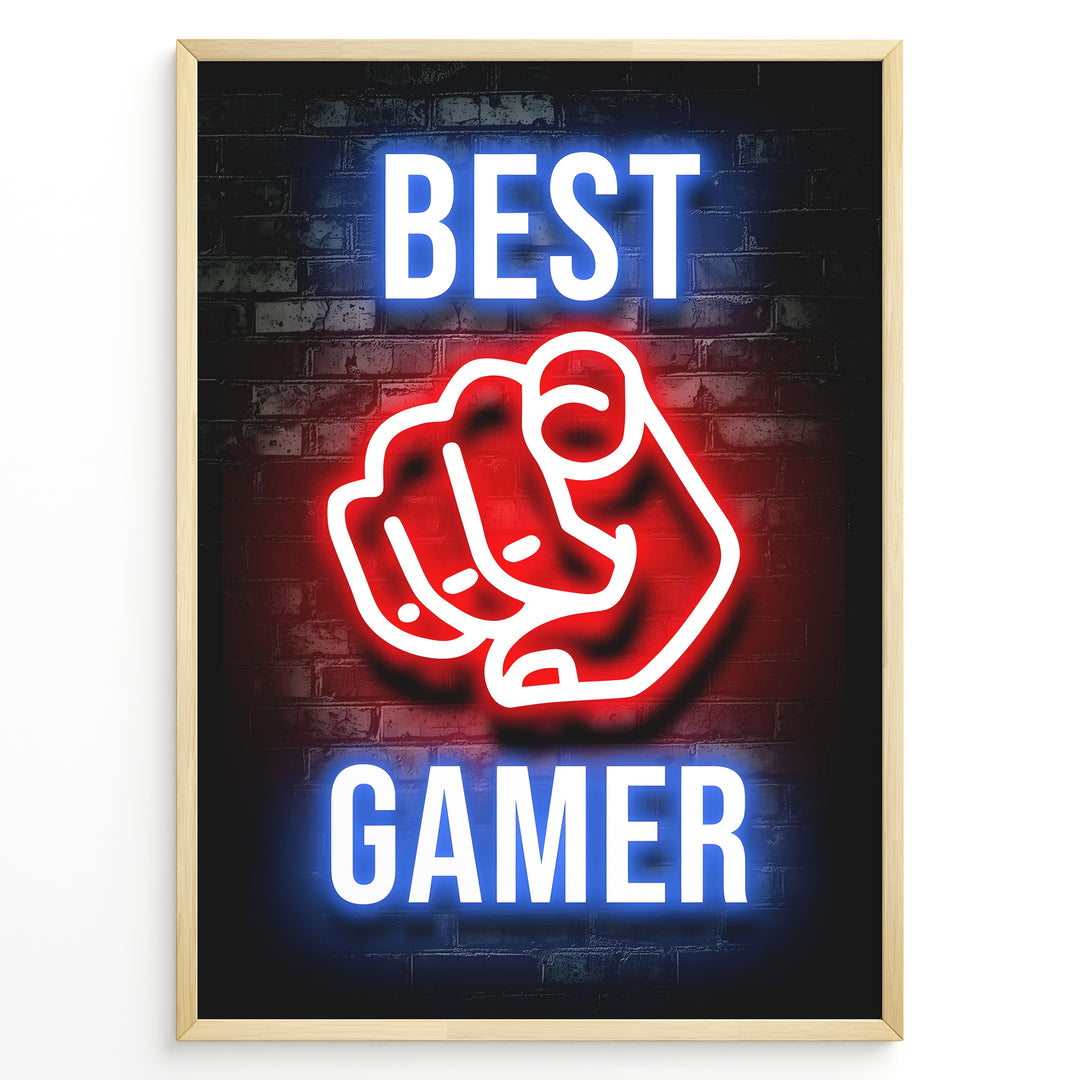 Best Gamer gaming plakat | Neon hånd peger mod dig mens du spiller Valorant