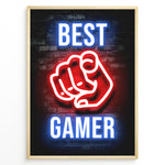 Load image into Gallery viewer, Best Gamer gaming plakat | Neon hånd peger mod dig mens du spiller Valorant
