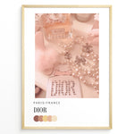 Load image into Gallery viewer, Fashion Plakat | Parisian Luxury Flat Lay – Dior &amp; Chanel Pink Aesthetic Plakaty.dk | Flat lay image with Miss Dior perfume, Chanel pearl necklaces, pink accessories, and a soft pink color palette labeled “Paris/France Dior”.
