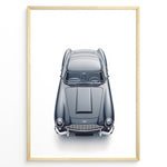 Load image into Gallery viewer, Top-view illustration of a classic Aston Martin DB5 in a minimalist poster design.
