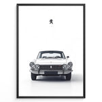 Load image into Gallery viewer, Classic white Peugeot car front view minimal poster design
