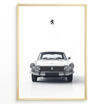 Load image into Gallery viewer, Classic white Peugeot car front view minimal poster design
