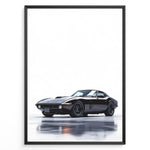 Load image into Gallery viewer, Illustration of a classic black sports car on a clean white background.
