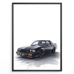 Load image into Gallery viewer, Illustration of a black Buick GNX muscle car on a white background
