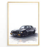 Load image into Gallery viewer, Illustration of a black Buick GNX muscle car on a white background
