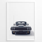 Load image into Gallery viewer, Front view illustration of a classic Dodge Challenger muscle car
