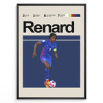 Load image into Gallery viewer, Wendie Renard Kvinde fodbold plakater | Frankrig landsholdstrøje i blå med anførerbind og boldkontrol – ideel til fans af kvindefodbold og Les Bleues
