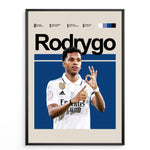 Load image into Gallery viewer, Fodbold plakat | Fodbold plakater | Rodrygo Fodbold Plakat | Brasiliens Driblekonge | Plakaty.dk

