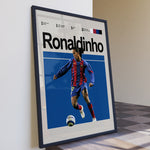 Load image into Gallery viewer, Fodbold plakat | Fodbold plakater | Ronaldinho Fodbold Plakat 02 | Magisk Tribute til Den Ægte Fan | Plakaty.dk
