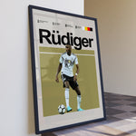 Load image into Gallery viewer, Fodbold plakat | Fodbold plakater | Antonio Rudiger Fodbold Plakat | Tysk Forsvarsstyrke, Urokkelig Lidenskab | Plakaty.dk
