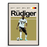 Load image into Gallery viewer, Fodbold plakat | Fodbold plakater | Antonio Rudiger Fodbold Plakat | Tysk Forsvarsstyrke, Urokkelig Lidenskab | Plakaty.dk
