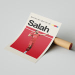 Load image into Gallery viewer, Mohamed Salah fodbold plakat | Liverpool FC trøje i rød med målfejring – perfekt til fans af herrefodbold og The Reds
