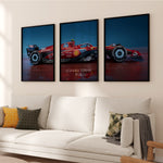 Load image into Gallery viewer, Scuderia Ferrari SF-24 Formula 1 car three-panel framed wall art plakat.
