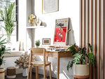 Load image into Gallery viewer, William Saliba fodbold plakat | Arsenal FC-spiller i rød-hvid hjemmebanetrøje, stilfuldt og moderne plakatdesign.
