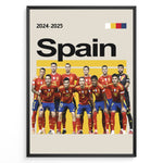 Load image into Gallery viewer, Holdfoto | Spanien fodbold plakater | Spansk landshold i klassiske røde trøjer, holdopstilling 2024-2025 sæson, moderne og stilfuldt design.
