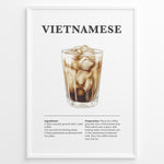 Load image into Gallery viewer, Illustration of Vietnamese iced coffee with condensed milk served in a glass with ice cubes.
