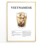 Load image into Gallery viewer, Illustration of Vietnamese iced coffee with condensed milk served in a glass with ice cubes.
