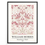 Load image into Gallery viewer, Discover the William Morris “Strawberry Thief” (1890) art print plakat — a classic design featuring intricate birds, strawberries, and floral patterns in soft pink and cream tones. Perfect for elegant home décor and art lovers inspired by nature.
