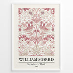 Load image into Gallery viewer, Discover the William Morris “Strawberry Thief” (1890) art print plakat — a classic design featuring intricate birds, strawberries, and floral patterns in soft pink and cream tones. Perfect for elegant home décor and art lovers inspired by nature.
