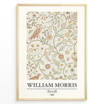 Load image into Gallery viewer, William Morris Newill 1890 floral and bird pattern plakat vintage art print in black frame.
