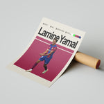 Load image into Gallery viewer, Fodbold plakat | Fodbold plakater | Lamine Yamal Fodbold Plakat | Inspirerende for Fremtidens Fans | Plakaty.dk
