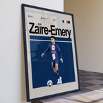 Load image into Gallery viewer, Fodbold plakat | Fodbold plakater | Warren Zaire-Emery Fodbold Plakat | Ungt Talent, Midtbanemagiker hos PSG | Plakaty.dk
