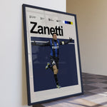 Load image into Gallery viewer, Fodbold plakat | Fodbold plakater | Javier Zanetti Fodbold Plakat | Argentinsk Legende, Inter Milan&#39;s Erobrer | Plakaty.dk
