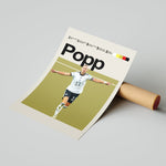 Load image into Gallery viewer, Alexandra Popp plakat | Tysk landsholdstrøje i hvid og sort med ikonisk jubelpose – perfekt til fans af kvindefodbold og Tyskland
