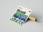 Load image into Gallery viewer, Holdfoto | Brazil fodboldplakat 2024-2025 med hele landsholdet i blå trøjer – perfekt vægkunst til fans af brasiliansk fodbold og samba-stil.
