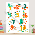 Load image into Gallery viewer, Børneplakat med 1-2-3 tal

