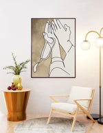 Load image into Gallery viewer, Dua hand line art med beige og hvid baggrund | Islamisk plakater | Plakaty.dk 
