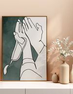 Load image into Gallery viewer, Dua hand line art med grøn og hvid baggrund | Islamisk plakater | Plakaty.dk 
