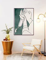 Load image into Gallery viewer, Dua hand line art med grøn og hvid baggrund | Islamisk plakater | Plakaty.dk 
