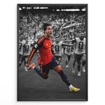 Load image into Gallery viewer, Ferran Torres plakat med Spanien landsholdstrøje under VM 2026 i moderne sort-hvid og farvedesign

