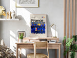 Load image into Gallery viewer, Holdfoto | France fodboldplakat 2024-2025 med spillere i blå trøjer – perfekt til fans af det franske nationalhold.
