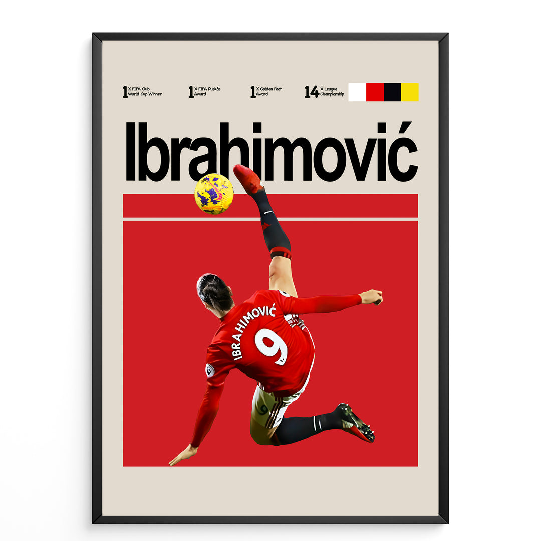 Fodbold plakat | Fodbold plakater | Zlatan Ibrahimović Fodbold Plakat 02 | Den Svenske Mester | Plakaty.dk