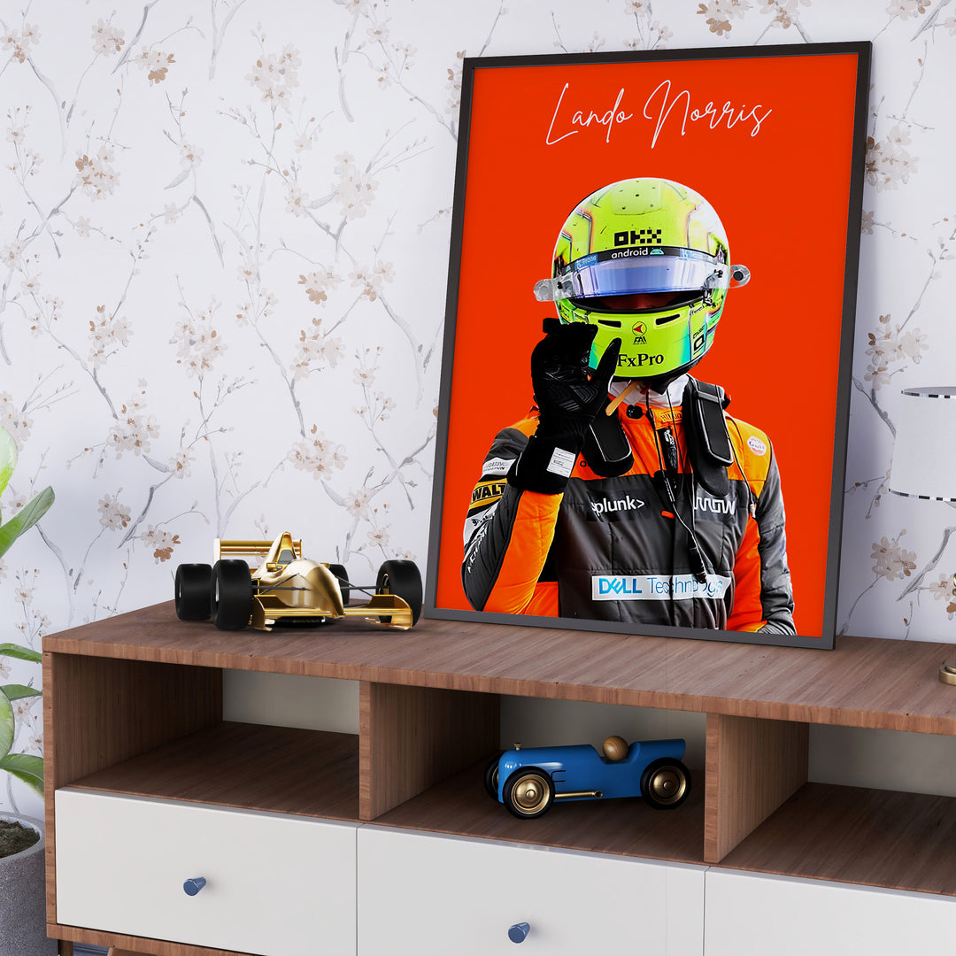 Lando Norris F1 Poster | Unique Design on 20+ International Tracks!