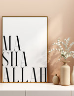 Load image into Gallery viewer, Mashallah med hvid baggrund | Islamisk plakater | Plakaty.dk 
