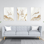 Load image into Gallery viewer, 3x Islam Plakater | Shukr, Dua, Sabr - Grey Golden Marble
