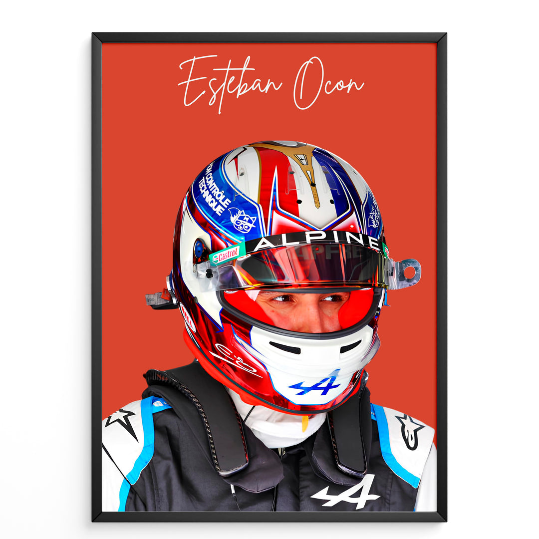 Esteban Ocon F1 Poster | Unique Design on 20+ International Tracks