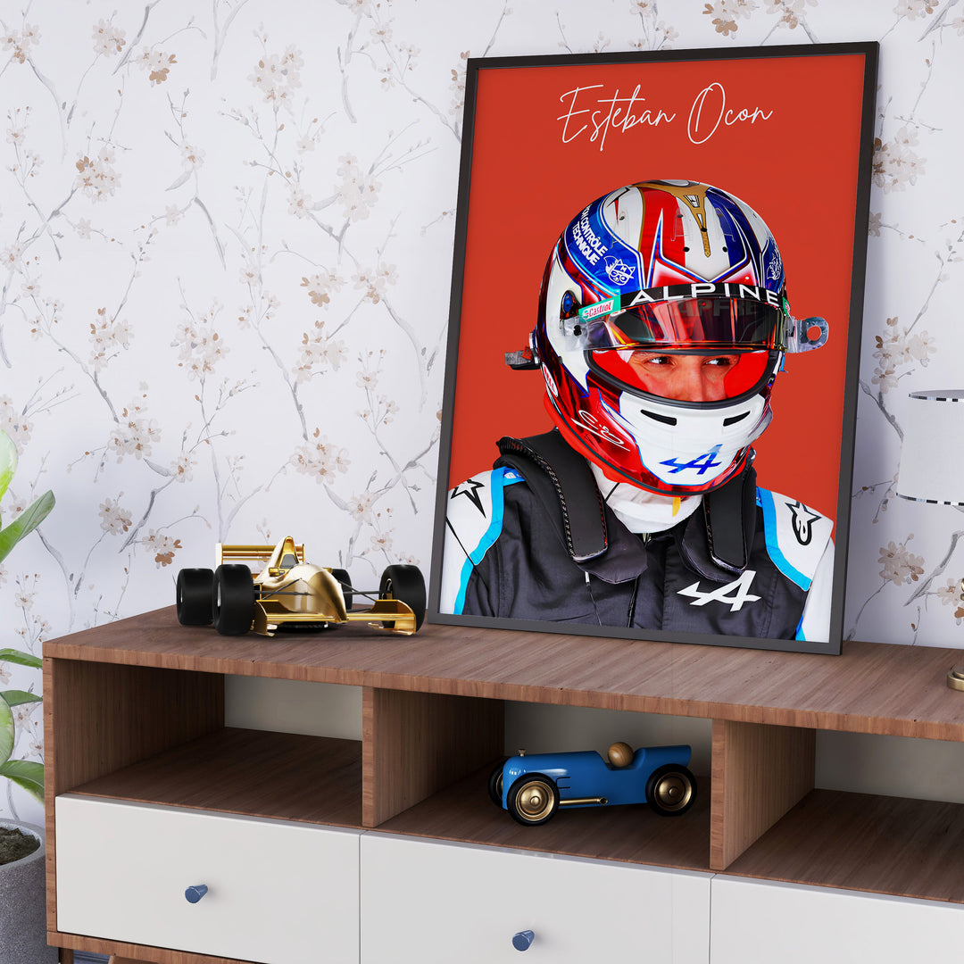 Esteban Ocon F1 Poster | Unique Design on 20+ International Tracks