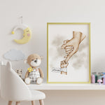Load image into Gallery viewer, Plakater til børn og nyfødte: Mor far og baby hænder -
