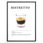 Load image into Gallery viewer, Minimalist Ristretto coffee recipe illustration with a small glass of concentrated espresso shot.
