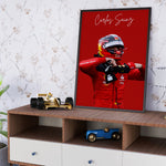 Load image into Gallery viewer, Carlos Sainz F1 Poster | Unique Design on 20+ International Tracks
