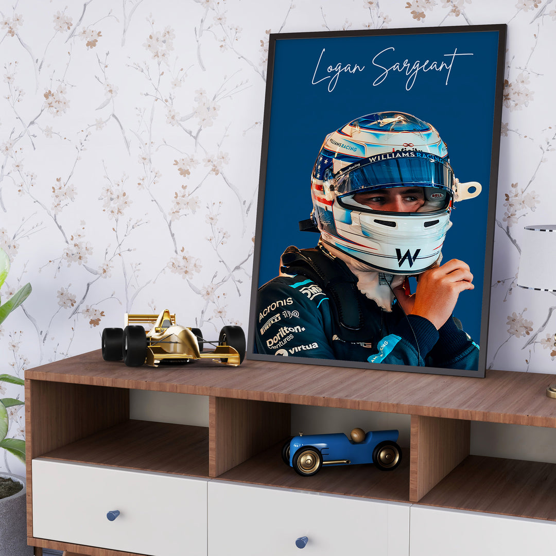 Logan Sargeant F1 Poster | Unique Design on 20+ International Tracks